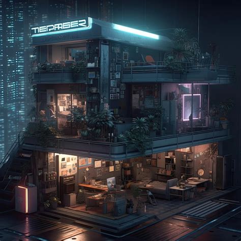 El Apartamento De Los Cyberpunk Imagen Premium Generada Con IA