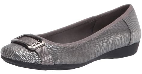 Anne Klein Womens Ulivera Ballet Flat In Pewter Gray Lyst