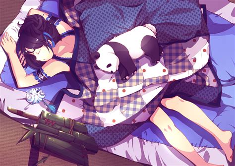 Sleeping Anime Panda Bamboo Anime Girls Rare Gallery Hd