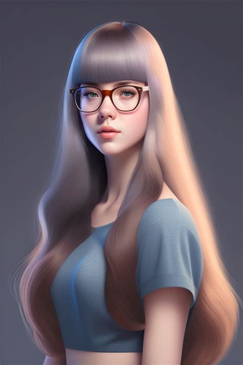 Lexica Young Plump Girl 20 Years Old Ash Colored Hair Snub Nose Round Glasses Cropped