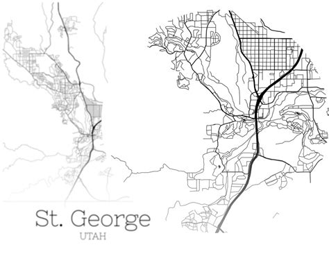 St George Map Instant Download St George Utah City Map Etsy