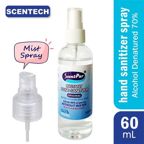 Scentpur Instant Hand Sanitizer Spray 60ml Mist Spray Alcohol