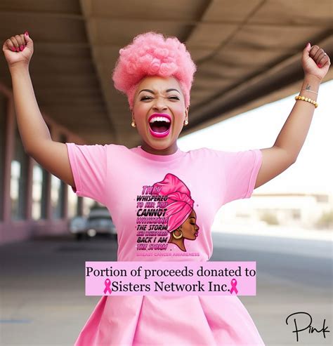 African American Sistas Breast Cancer Strength Tee Black Etsy