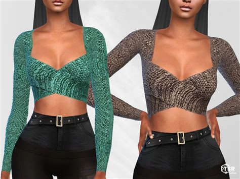 The Sims Resource Knitted Cropped Tops