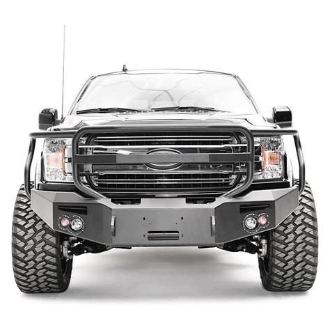 Fab Fours® Ford F 150 2020 Premium Full Width Blacked Front Winch Hd Bumper With Full Grille Guard