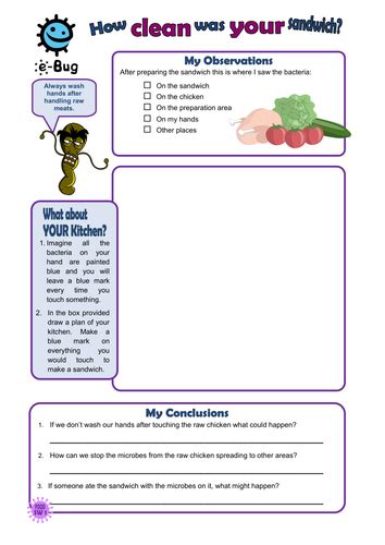 Primary Food Hygiene Pupil Sheets Teaching Resources