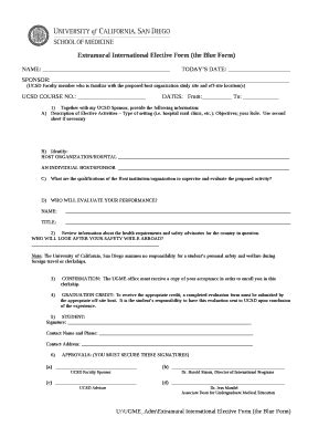 Extramural International Elective The Blue Template Doc Template