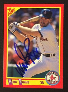 Wade Boggs Red Sox Yankees Signed 1990 Score Baseball Card 245 Auto