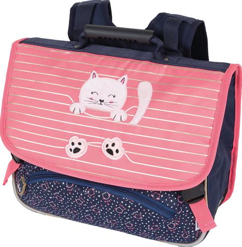 Cartable Chaton 38 Cm 2 Compartiments Corail Et Marine Oberthur