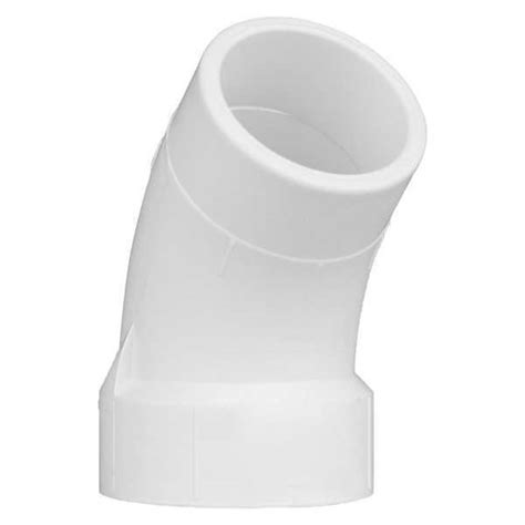 Zoro Select PVC 45 Degree Street Elbow Hub X Spigot 1 1 2 In Pipe