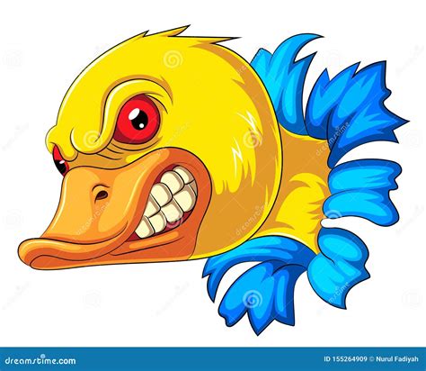 Angry Duck Head Mascot Stock Vector Illustration Of Cartoon 155264909