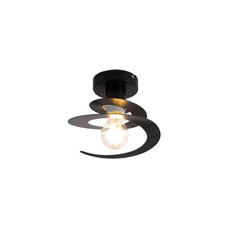 Plafonnier Moderne Avec Abat Jour En Spirale Noire Scroll Leroy Merlin