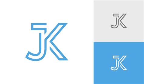 Diseño De Logotipo De Monograma Inicial De Letra Jk Vector Premium