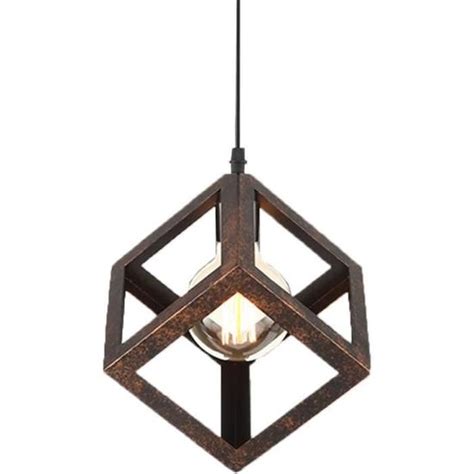 Lustre Suspension Industrielle Plafonnier En M Tal Fer Forme Cube Carr