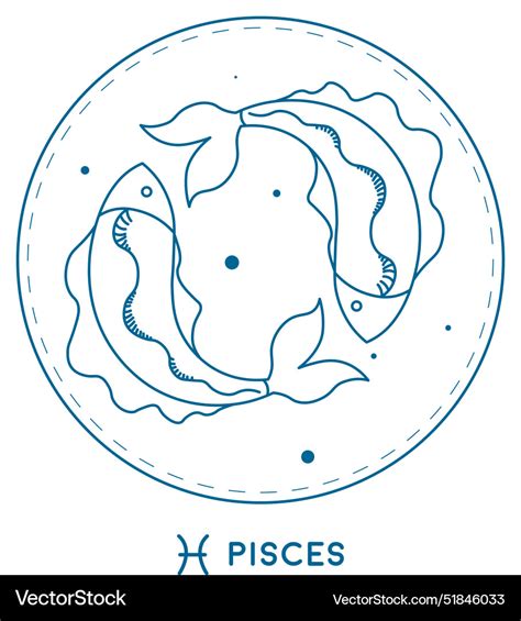 Pisces Zodiac Sign Royalty Free Vector Image Vectorstock