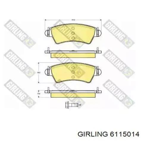6115014 Girling колодки тормозные передние дисковые