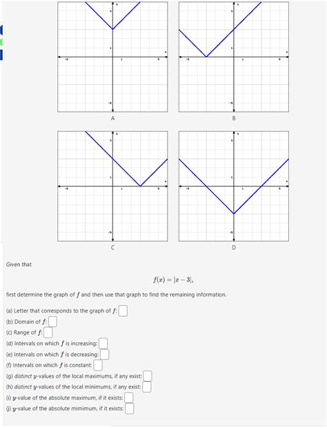 Solved Given That F X ∣x−3∣ First Determine The Graph Of F