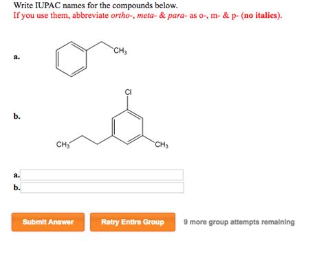 Solved Write Iupac Names For The Compounds Below If You Use