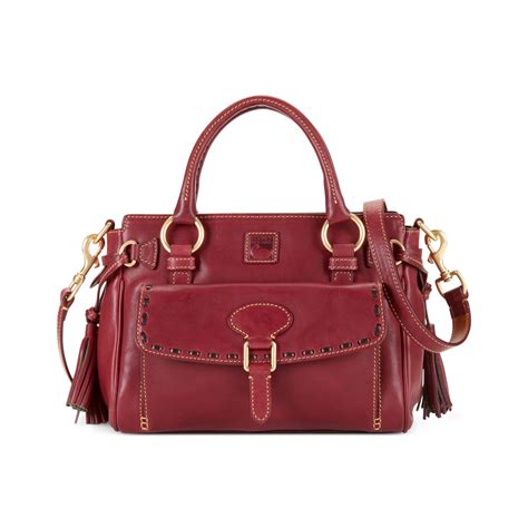 Dooney And Bourke Florentine Vachetta Medium Pocket Satchel In Red