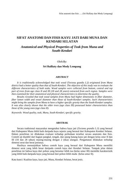 PDF SIFAT ANATOMI DAN FISIK KAYU JATI Tectona Grandis L DOKUMEN TIPS