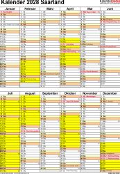 Kalender Saarland Ferien Feiertage Pdf Vorlagen