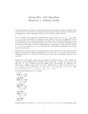 HW4 Solutions Spring 2014 4110 Algorithms Homework 4 Solution