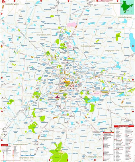 Bangalore Tourist Map Bangalore Tourist Places Map Karnataka India