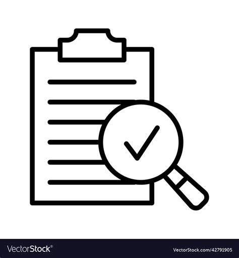 Clipboard Checklist And Magnifying Glass Icon Vector Image