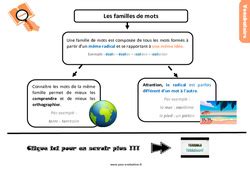 Evaluation Familles de mots CM1 Bilan et controle corrigé pdf à