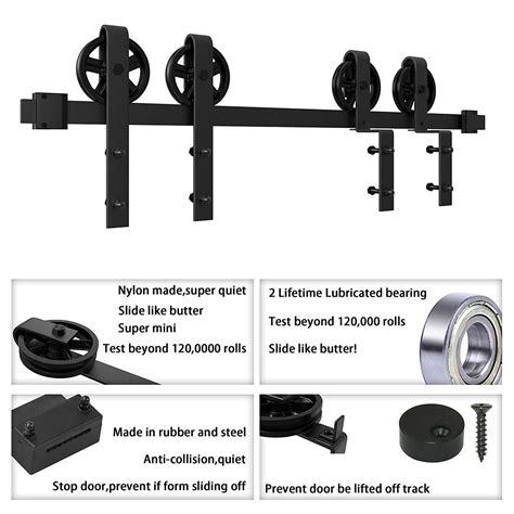 Snapklik Winsoon Ft Ft Bypass Sliding Barn Door Hardware Kit