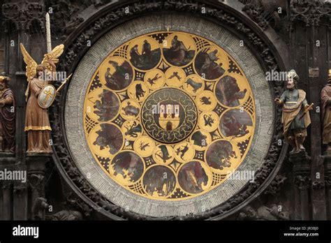 Calendar Plate Of The Famous Prague Astronomical Clock Orloj On The
