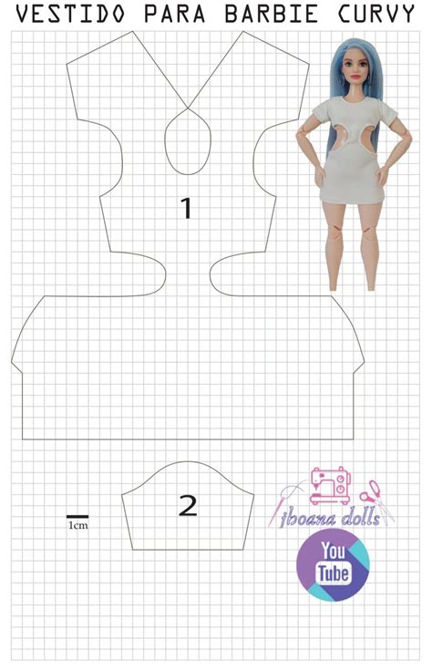 Vestido para Barbie curvy Coser ropa de muñecas Patrones de costura