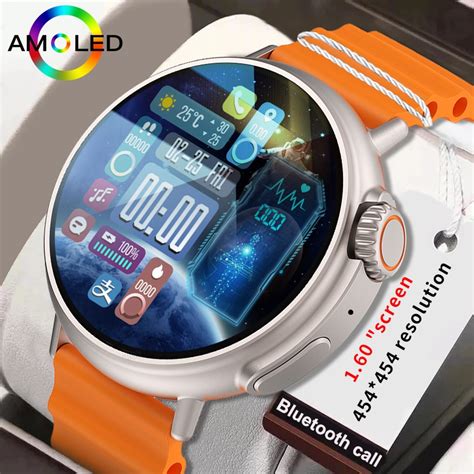 2023 Relógio Inteligente NFC Homens 454 454 Tela AMOLED Smartwatch