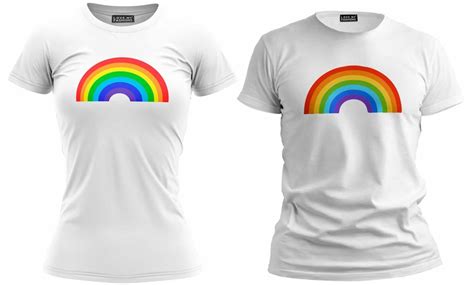 Unisex Rainbow Print T Shirt Groupon