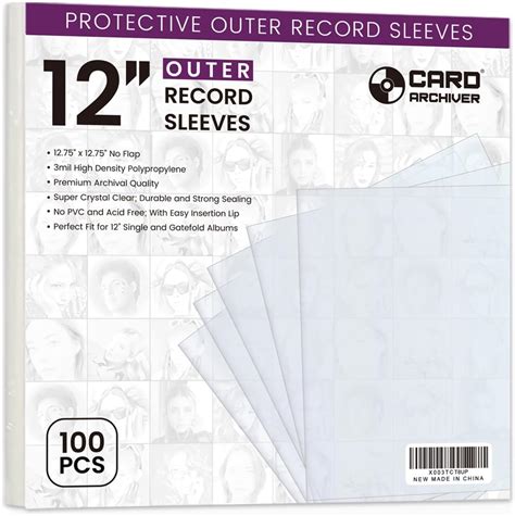 Amazon 100 Pack 12 Inch Vinyl Record Outer Sleeves LP Record