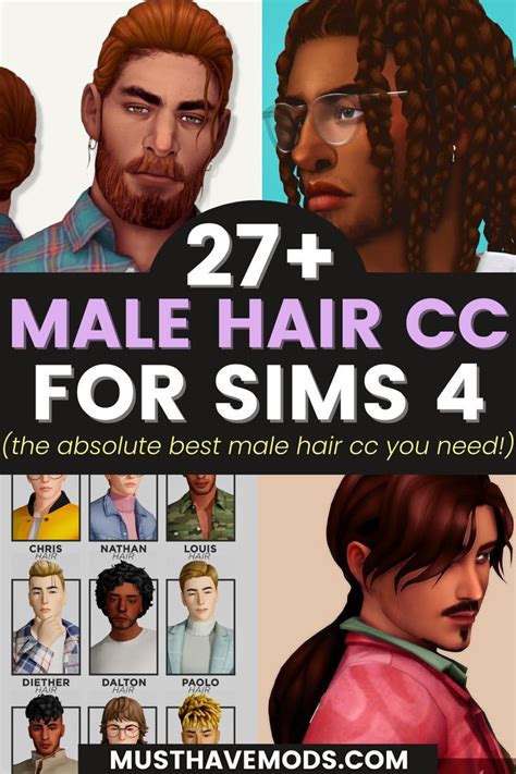 27 Must Have Sims 4 Male Hair Cc To Quickly Fill Up Your Cc Folder Sims 4 Cc Hair Sims 4