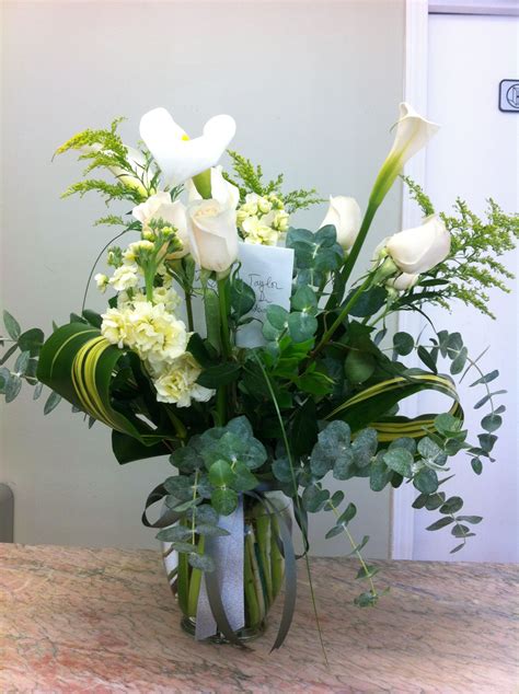 Calla Lily And White Roses Funeral Flower Arrangements Funeral