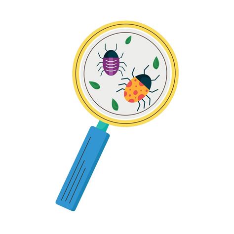 Magnifying Glass With Insects 10481281 Vector Art At Vecteezy