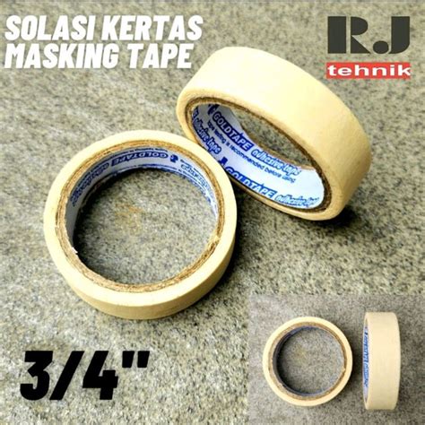 Jual Isolasi Kertas Solasi Lakban Selotip Kertas Masking Tape Kecil 3 4