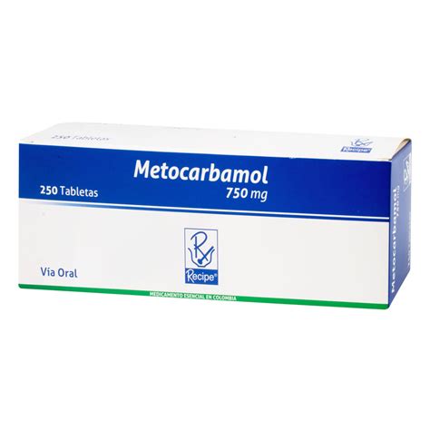 Metocarbamol 750 Mg 250 Tabletas Rc Farmaprime