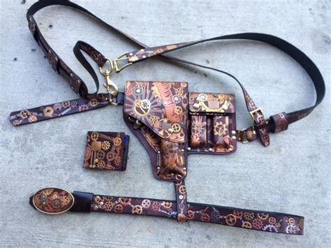 Buy Custom Steampunk Shoulder Holster With Ammo Pouch Shoulder Strap