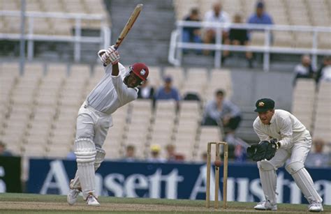 Trinidadian cricketer Brian Lara batting against Australia at the SCG ...