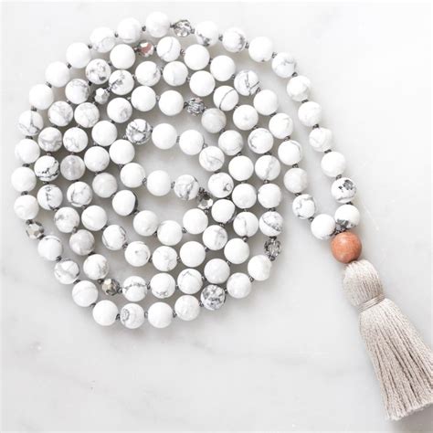 Howlite Mala Necklace Calm Howlite Mala Beads Mala Etsy Mala