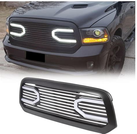 Hecasa Front Big Horn Grille Replacement Shell Compatible With 2013 2018 Dodge Ram