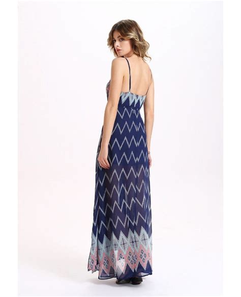 Spaghetti Strap Floral Print Maxi Dress With Slit Gemgrace