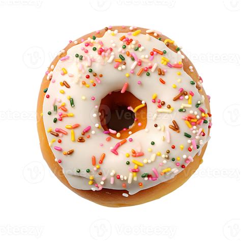Vanilla Donut With Colorful Sprinkles Ai Generated 26691034 Png