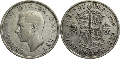 Großbritannien Half Crown 1939 Georg VI 1936 1952 Kursmünze 1937