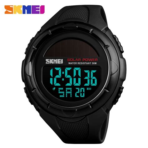 Skmei Solar Power Outdoor Sports Watches Men Shock Digital Watch