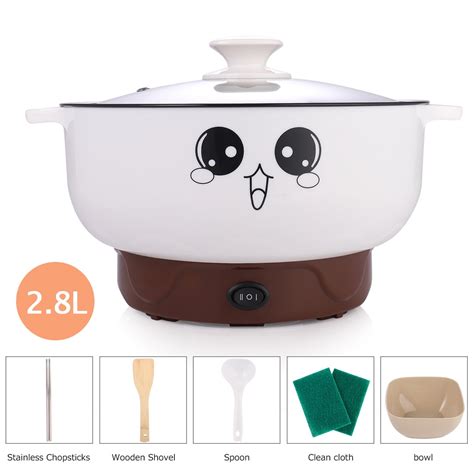 TOPCHANCES Multi Function Electric Skillet Wok Electric Cooker Hot Pot For Cook Rice Fried