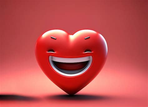 Premium Ai Image Smile Red Heart On Red Background World Smile Day